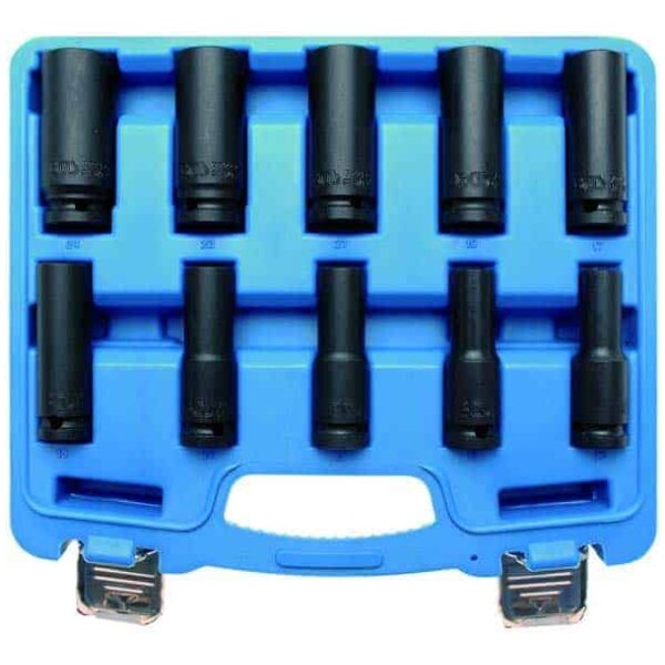 BGS 1/2inch Deep Impact 10-Piece Socket Set, 10-24mm