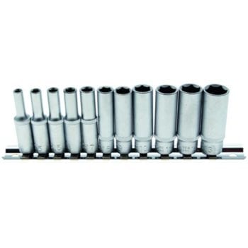 BGS 11-Piece Deep Socket Set, 4-13mm, 1/4inch