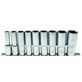 BGS 9-Piece Deep Socket Set, 10-24mm, 1/2inch