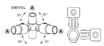 168-4 90 degree corner swivel