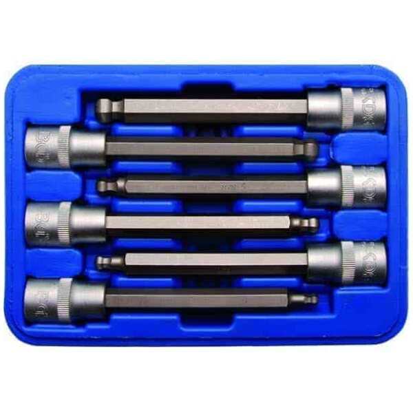 BGS 6-Piece Ball End Internal Hexagon Bit Socket Set, 1/2"