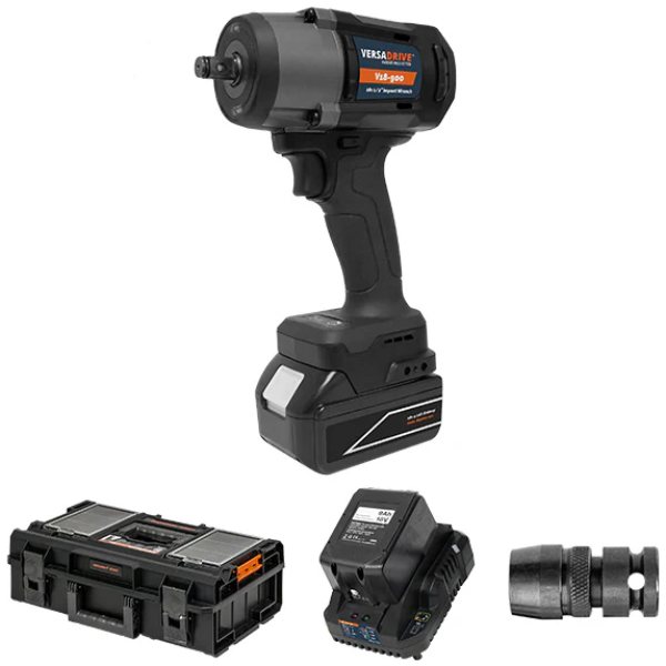 V18-900 1/2" Impact Wrench + 2 x 4amp Lithium batterers , charger and stakit case - Free 3 x piece Impacta Step Cutter set